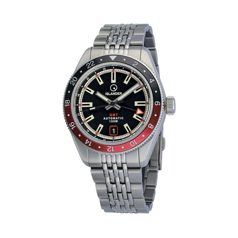 Islander Port Jefferson GMT Skin Diver Automatic Watch with Black Dial #ISL-246
