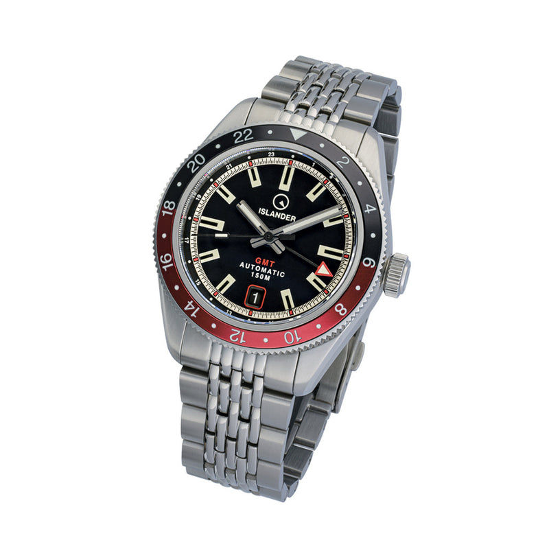 Islander Port Jefferson GMT Skin Diver Automatic Watch with Black Dial #ISL-246