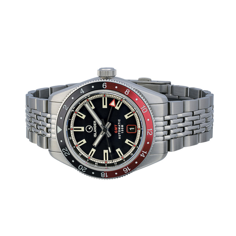 Islander Port Jefferson GMT Skin Diver Automatic Watch with Black Dial #ISL-246