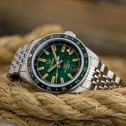 Islander Port Jefferson GMT Skin Diver Automatic Watch with Green Dial #ISL-247
