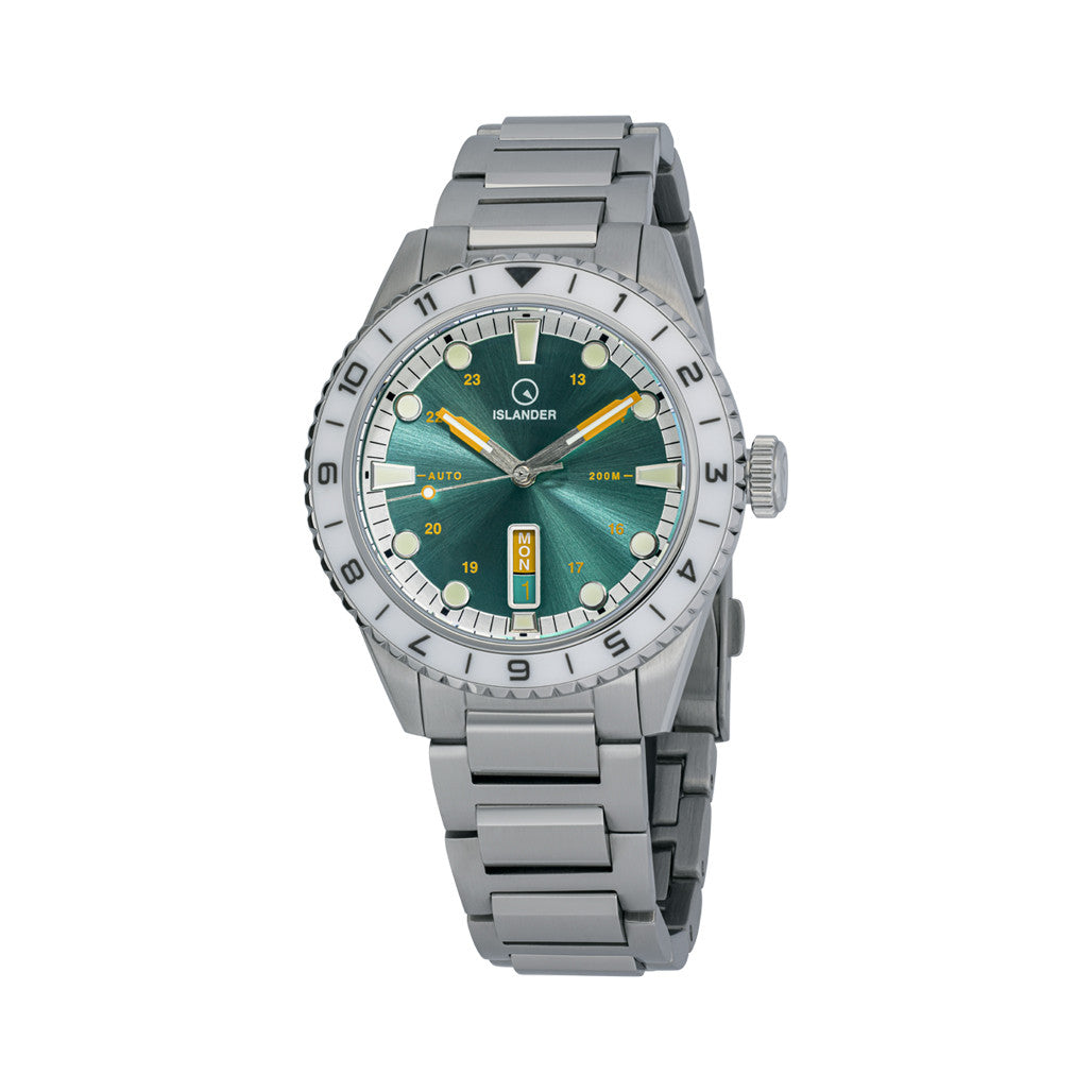 Islander Greenport 39mm Dive Watch with Sunburst Green Dial #ISL