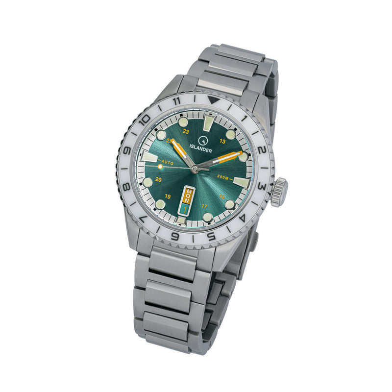 Islander Greenport 39mm Dive Watch with Sunburst Green Dial #ISL-251