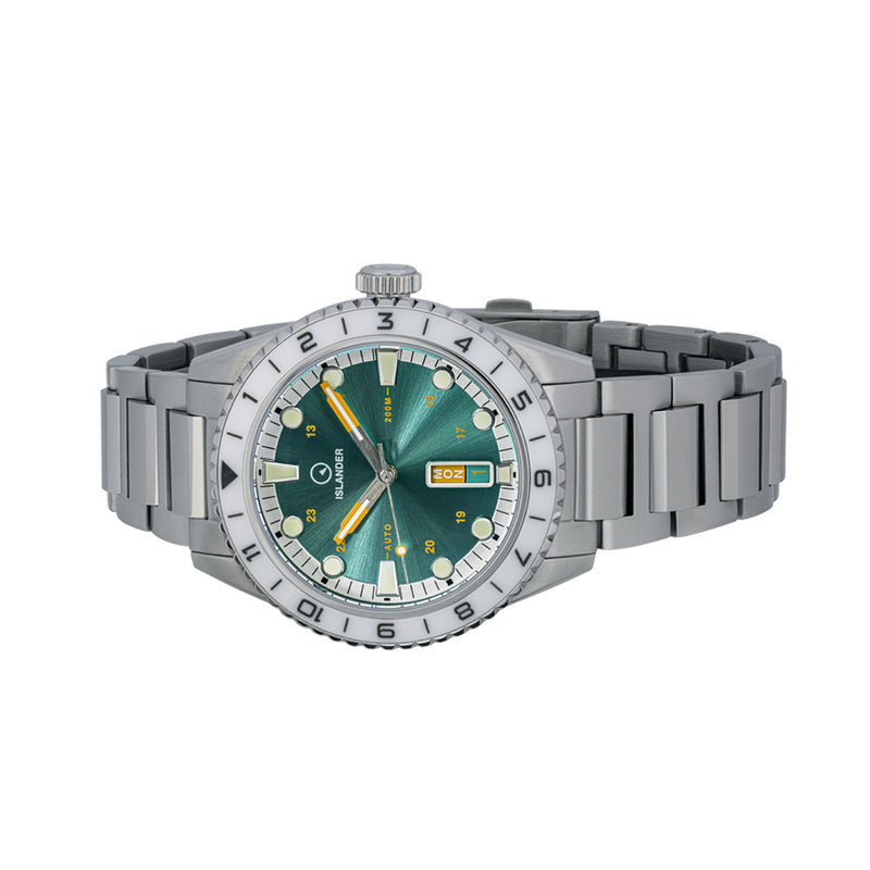 Islander Greenport 39mm Dive Watch with Sunburst Green Dial #ISL-251