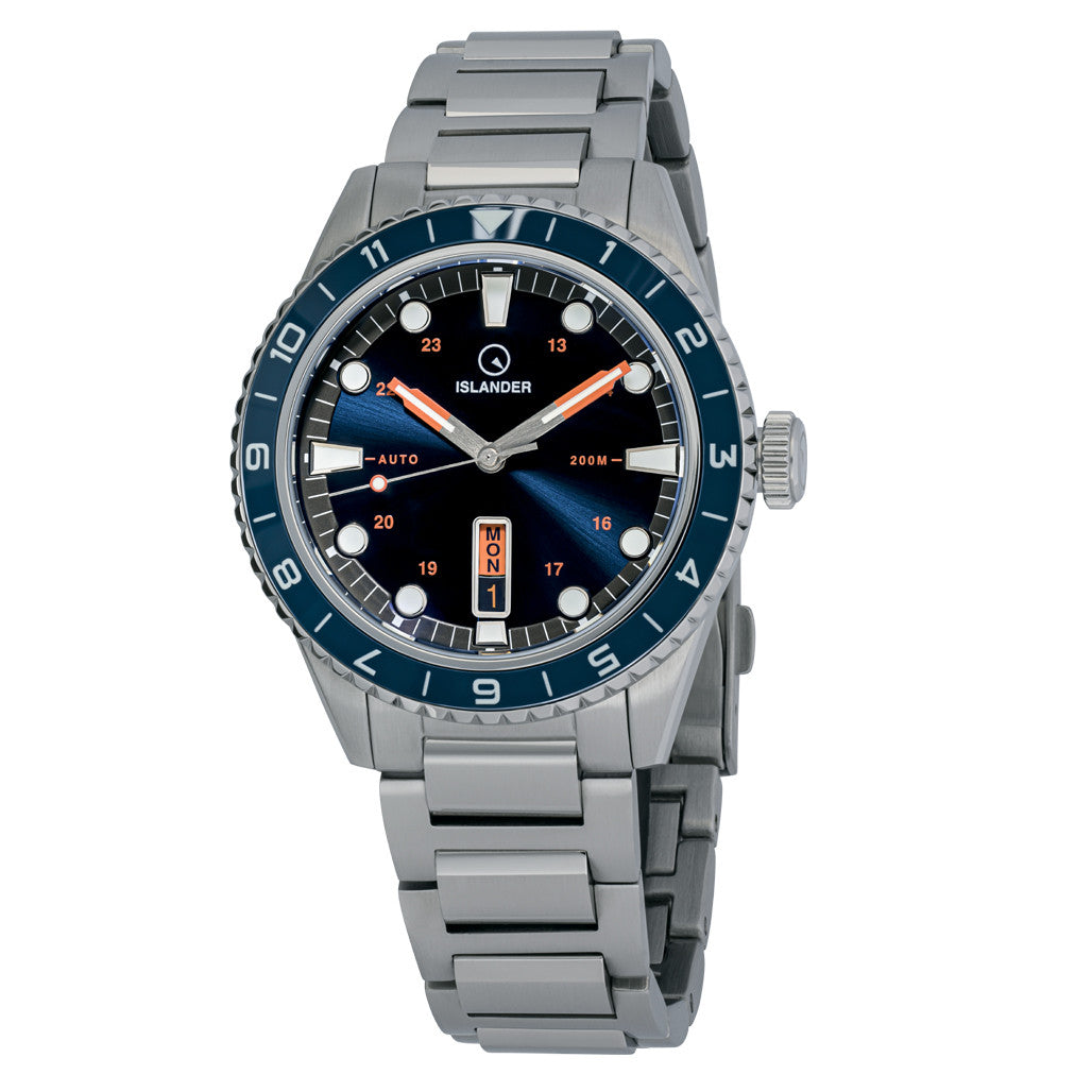 Islander Greenport 39mm Dive Watch with Sunburst Blue Dial #ISL