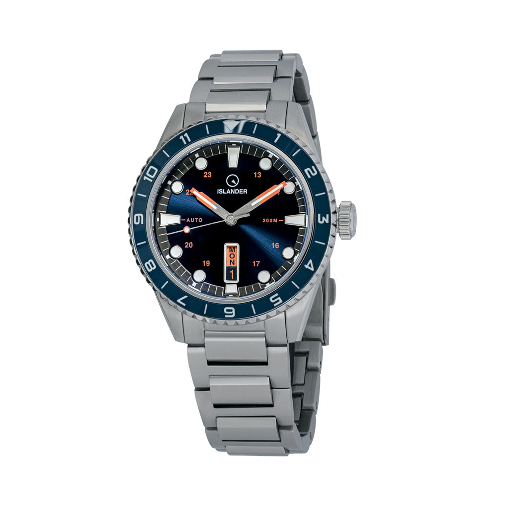 Islander Greenport 39mm Dive Watch with Sunburst Blue Dial #ISL