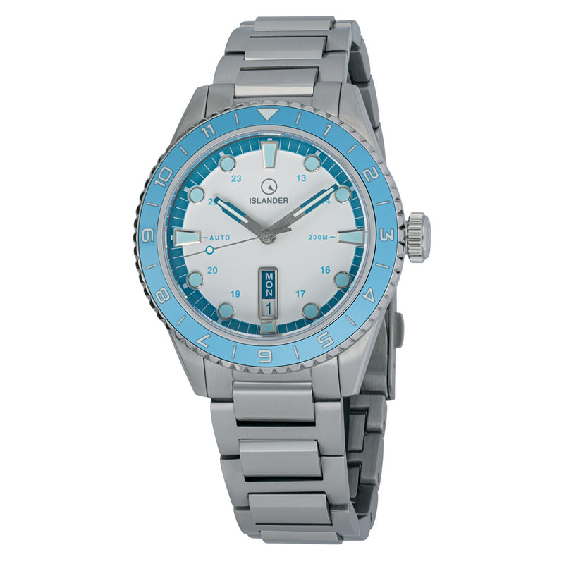 Islander Greenport 39mm Dive Watch with White Dial and Blue Accents #ISL-253