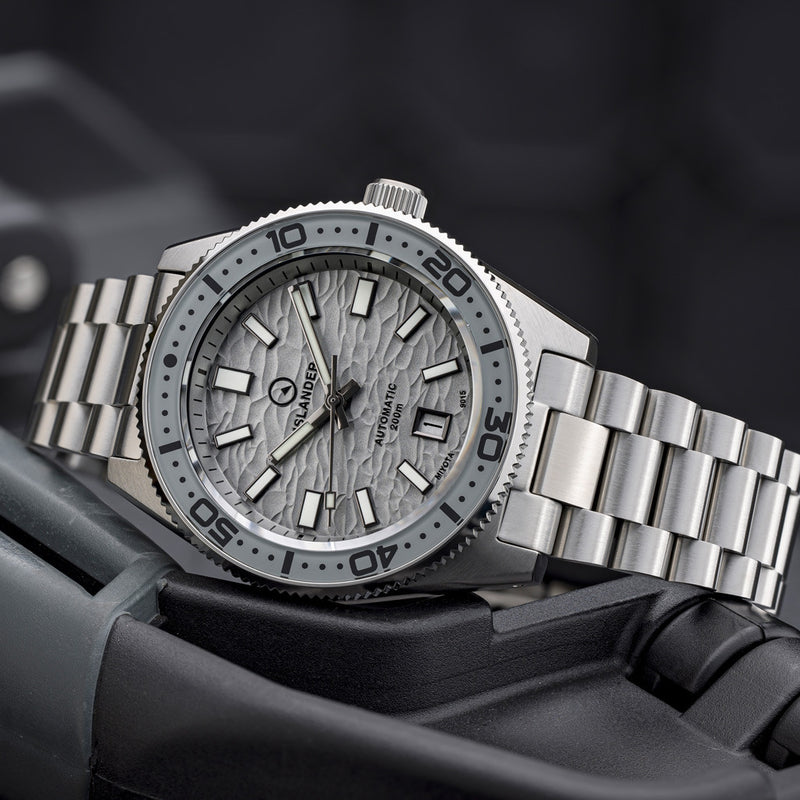 Islander Northport Automatic Dive Watch with Grey Wave Dial #ISL-257