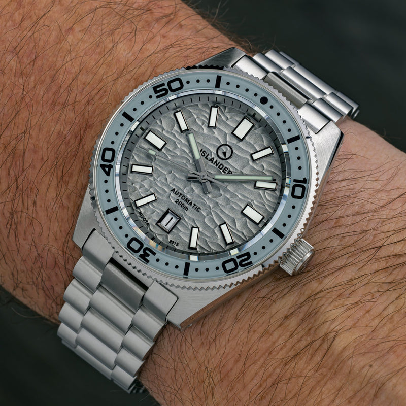 Islander Northport Automatic Dive Watch with Grey Wave Dial #ISL-257