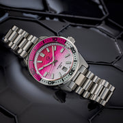 Islander Northport Automatic Dive Watch with Pink and White Ripple Dial #ISL-258