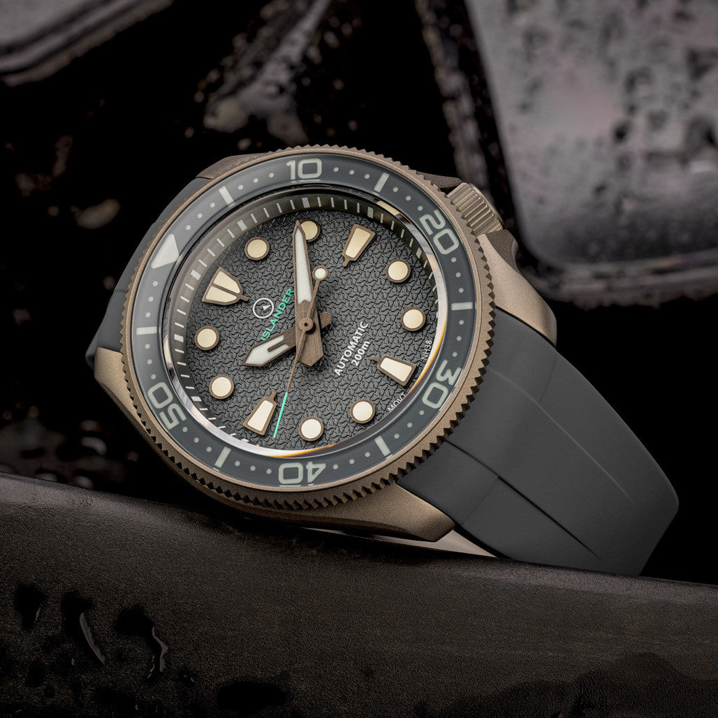 Islander Sands Point Titanium Diver with Grey Whale Tail Dial #ISL