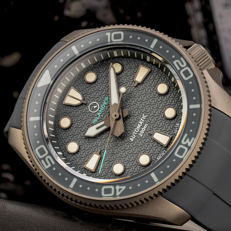 Islander Sands Point Titanium Diver with Grey Whale Tail Dial #ISL-259