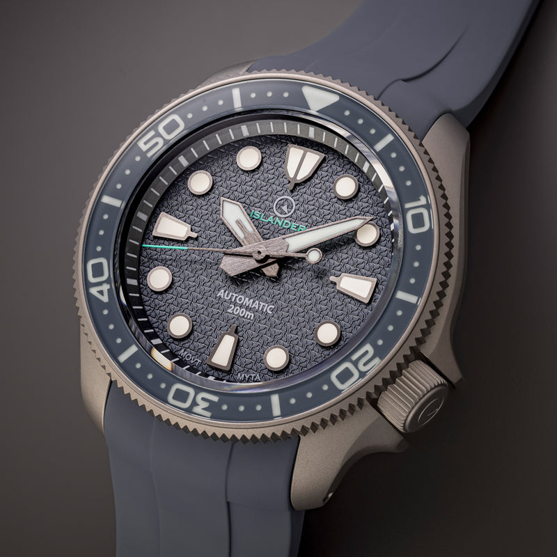 Islander Sands Point Titanium Diver with Grey Whale Tail Dial #ISL-259