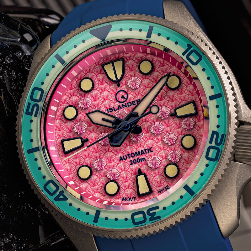Islander Sands Point Titanium Diver with Pink Shell Dial #ISL-260