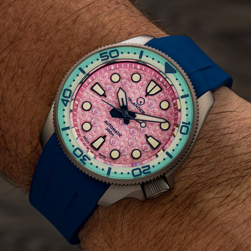 Islander Sands Point Titanium Diver with Pink Shell Dial #ISL-260