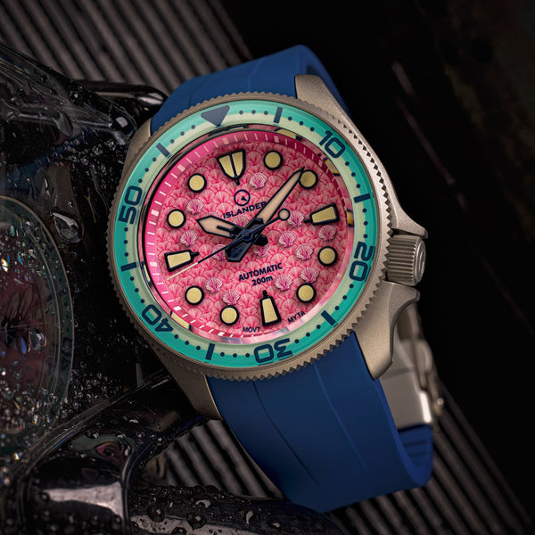Islander Sands Point Titanium Diver with Pink Shell Dial #ISL-260