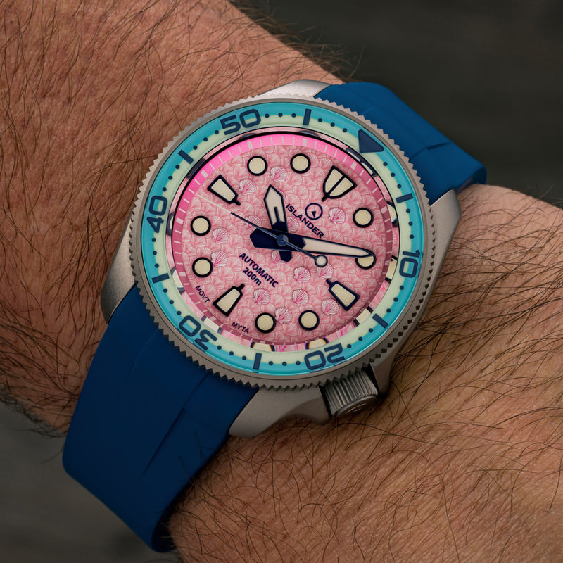 Islander Sands Point Titanium Diver with Pink Shell Dial #ISL-260