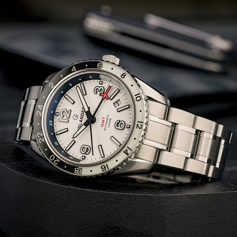 Islander Republic Traveler GMT Watch with White Dial #ISL-275