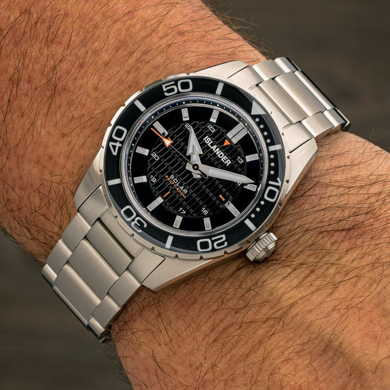 Islander Saltaire 38mm Solar Dive Watch with Ink Black Dial #ISL-278