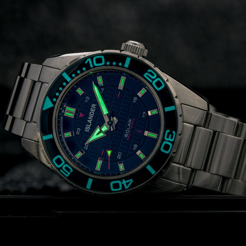 Islander Saltaire 38mm Solar Dive Watch with Marine Blue Dial #ISL-279