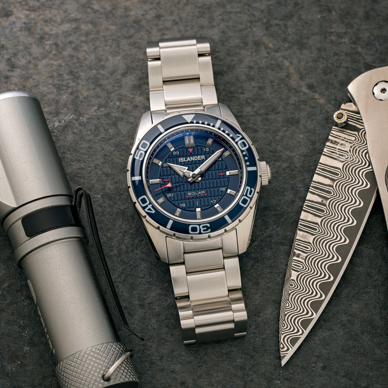 Islander Saltaire 38mm Solar Dive Watch with Marine Blue Dial #ISL-279