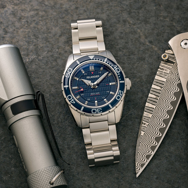 Islander Saltaire 38mm Solar Dive Watch with Marine Blue Dial #ISL-279