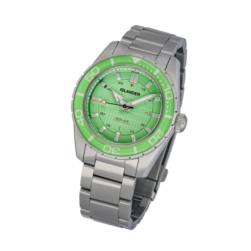 Islander Saltaire 38mm Solar Dive Watch with Mint Green Dial #ISL-280