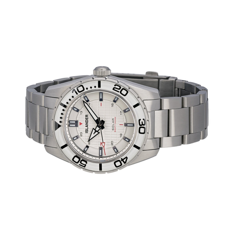 Islander Saltaire 38mm Solar Dive Watch with Pure White Dial #ISL-281