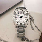 Islander Saltaire 38mm Solar Dive Watch with Pure White Dial #ISL-281