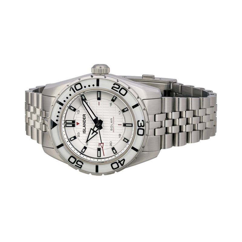 Islander Saltaire 38mm Solar Dive Watch with Pure White Dial #ISL-281