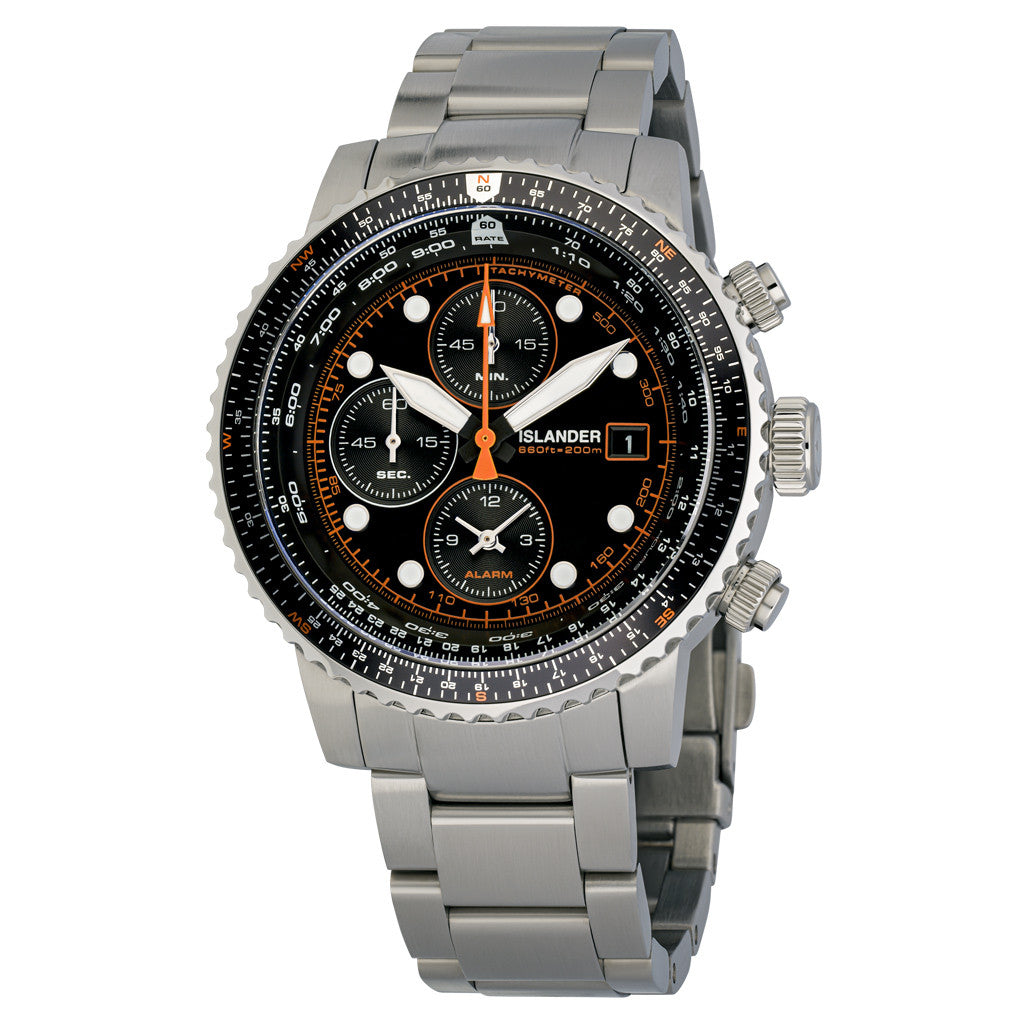 Islander Calverton Flight Chronograph Alarm Watch with Black Dial
