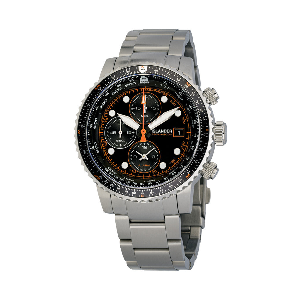 Islander Calverton Flight Chronograph Alarm Watch with Black Dial