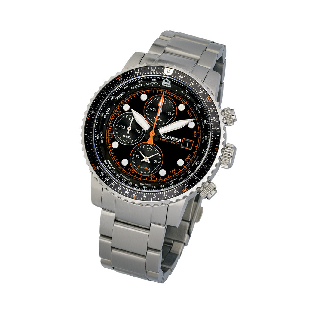 Islander Calverton Flight Chronograph Alarm Watch with Black Dial