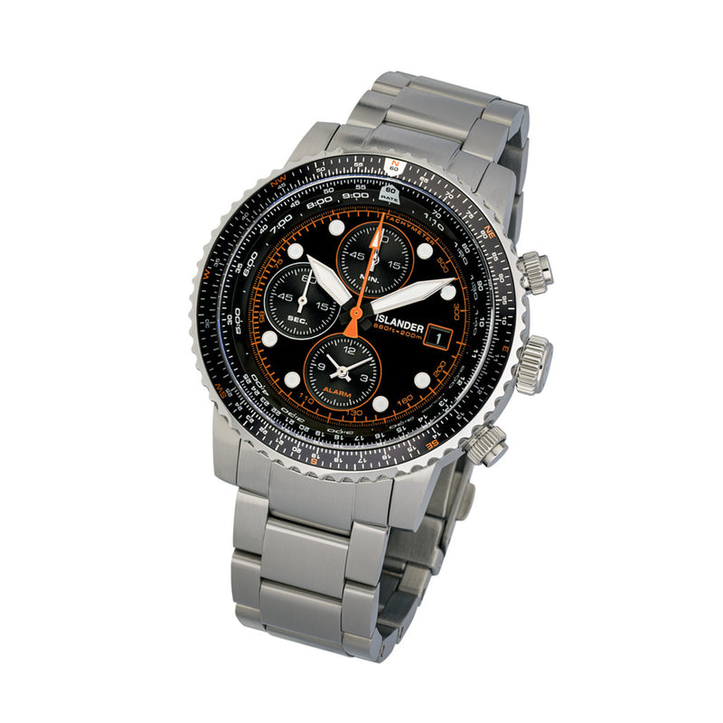 Islander Calverton Flight Chronograph Alarm Watch with Black Dial #ISL-282