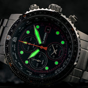 Islander Calverton Flight Chronograph Alarm Watch with Black Dial #ISL-282