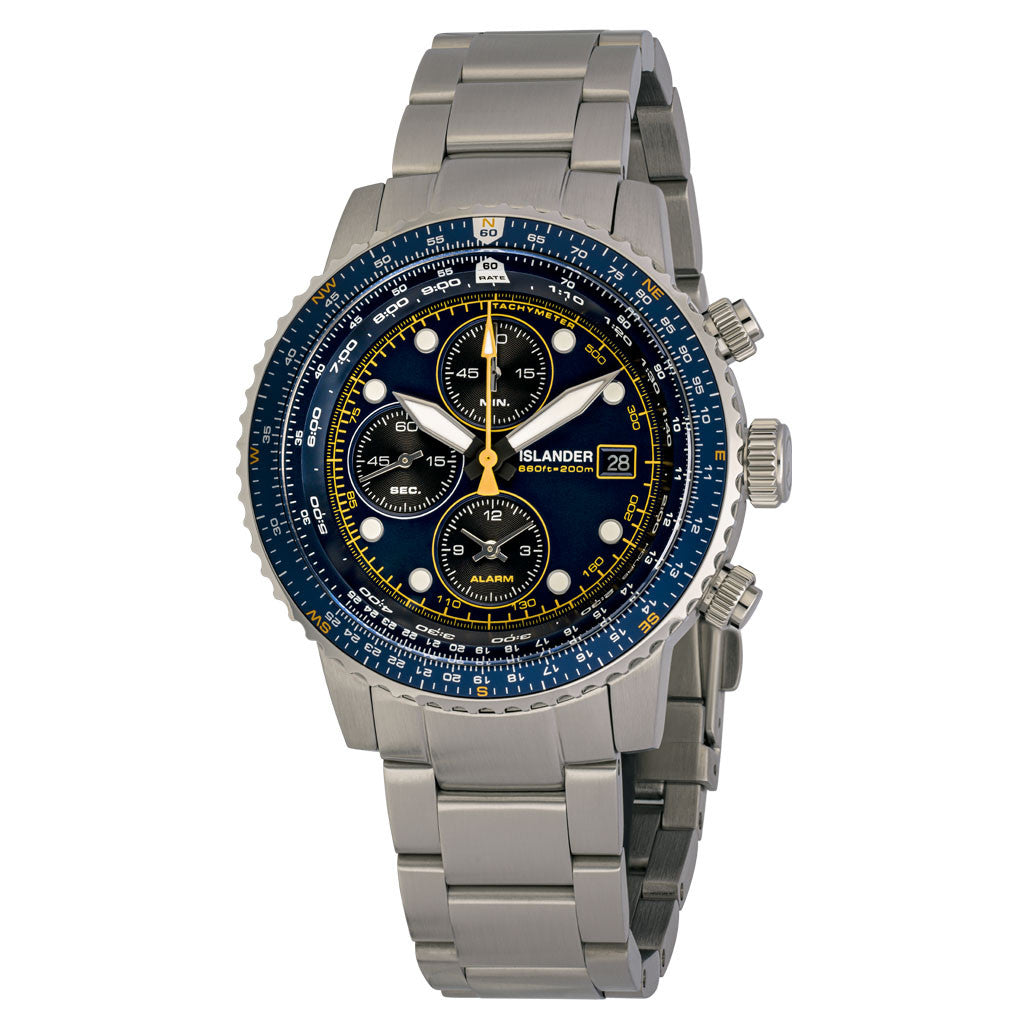 【ファイブスタートイ】『カレクック＆スカイマン』（SwimydesignLab） Islander Calverton Flight Chronograph Alarm Watch with Blue Dial
