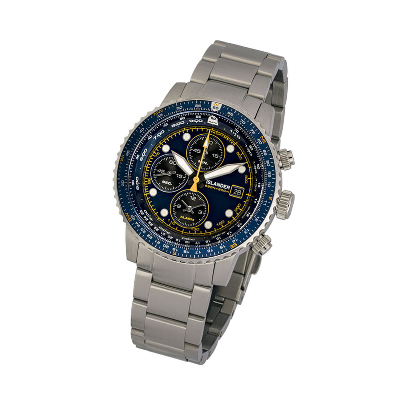 Islander Calverton Flight Chronograph Alarm Watch with Blue Dial #ISL-283