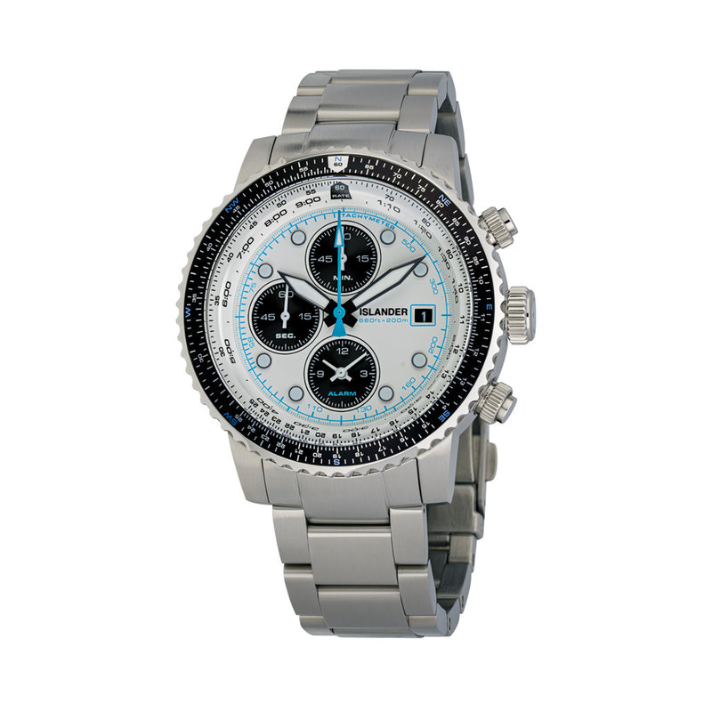 Islander Calverton Flight Chronograph Alarm Watch with White Dial #ISL-284