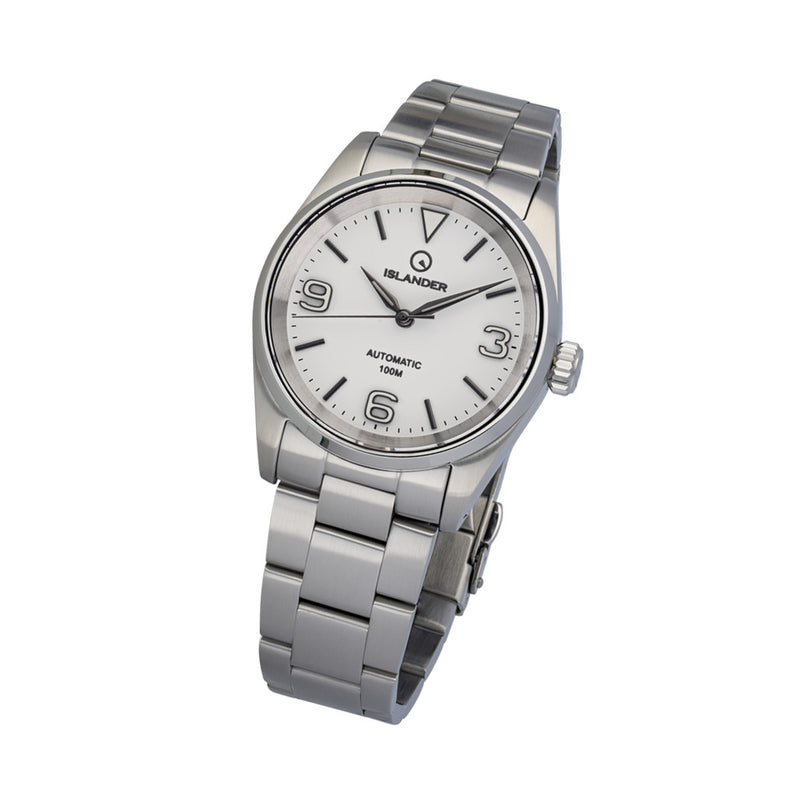 Islander Manhasset 36mm Automatic Watch with Pure White Dial #ISL-287