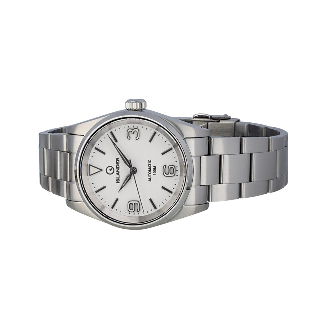 Islander Manhasset 36mm Automatic Watch with Pure White Dial #ISL