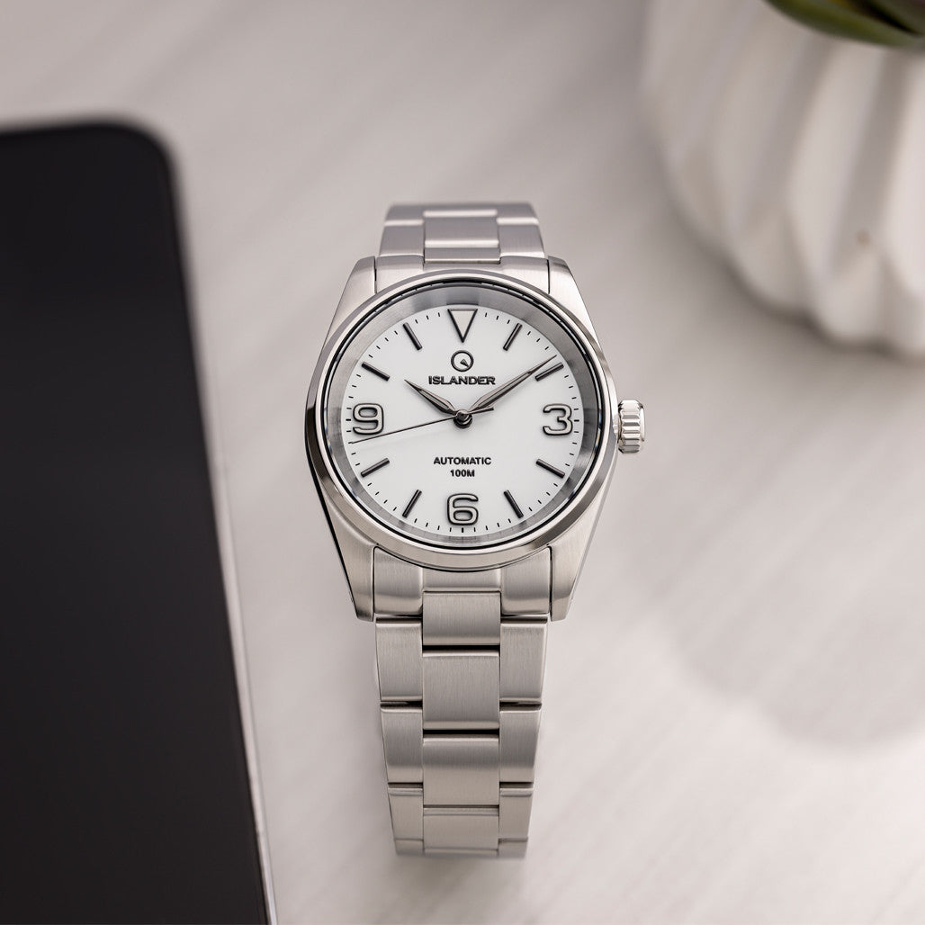 Islander Manhasset 36mm Automatic Watch with Pure White Dial #ISL