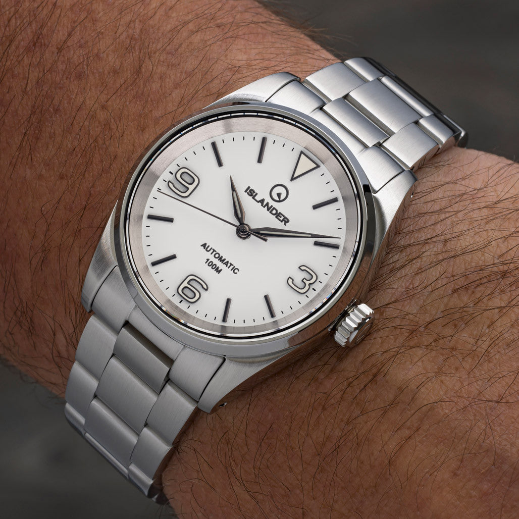 Islander Manhasset 36mm Automatic Watch with Pure White Dial #ISL