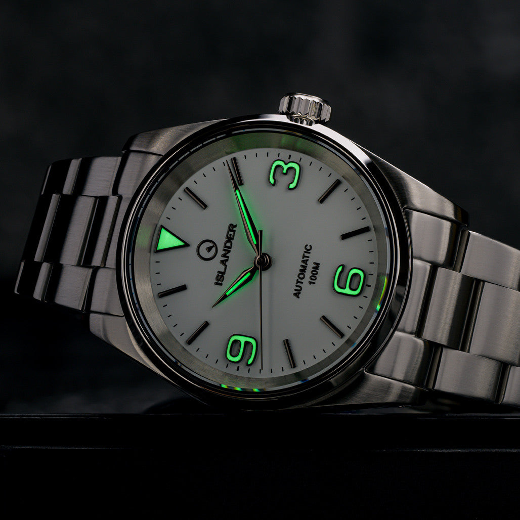 【美品】アイランダー Manhasset36mm 自動巻き（ISL-287） Islander Manhasset 36mm Automatic Watch with Pure White Dial #ISL