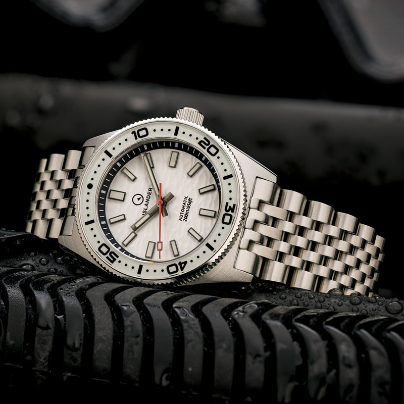 Islander Northport 37mm Automatic Watch with White Ripple Dial #ISL-290