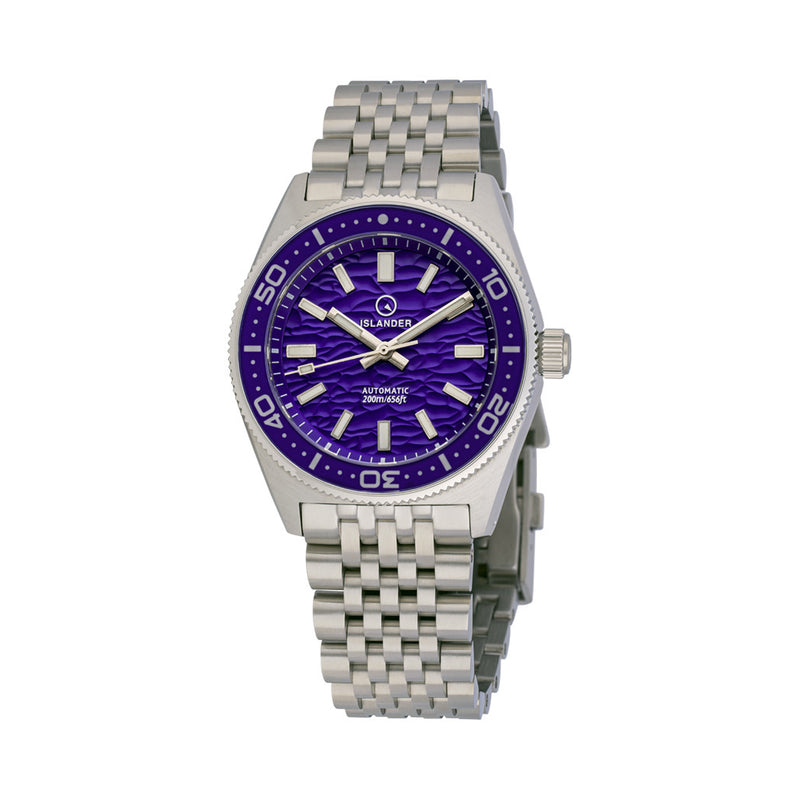 Islander Northport 37mm Automatic Watch with Purple Ripple Dial #ISL-291
