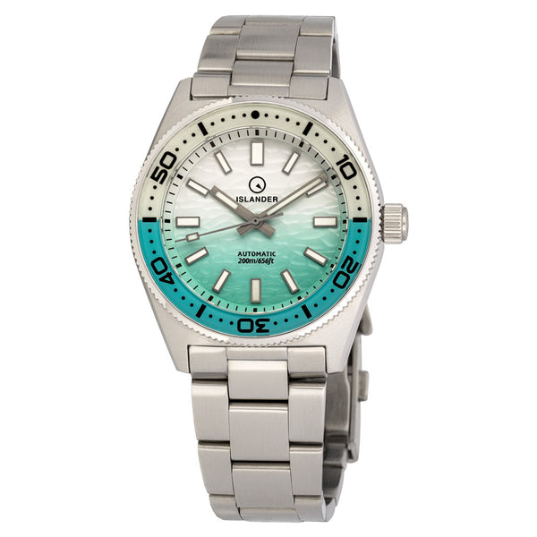 Islander Northport 37mm Automatic Watch with Seafoam Green and White Ripple Dial #ISL-292