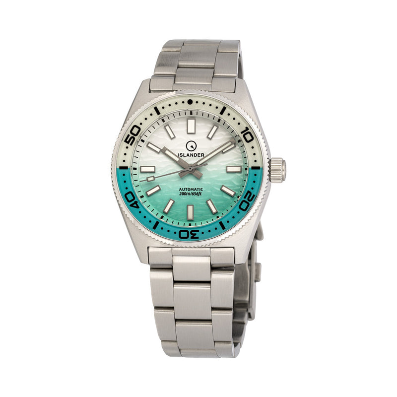 Islander Northport 37mm Automatic Watch with Seafoam Green and White Ripple Dial #ISL-292