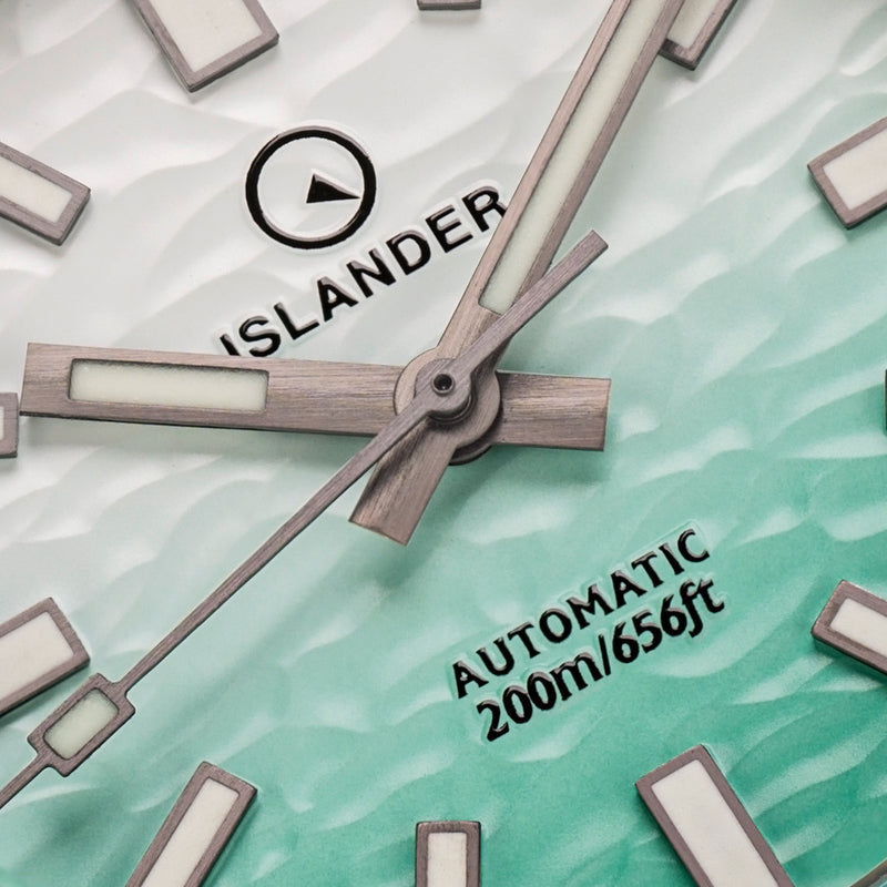Islander Northport 37mm Automatic Watch with Seafoam Green and White Ripple Dial #ISL-292