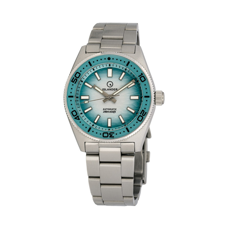 Islander Northport 37mm Automatic Watch with White and Ocean Blue Ripple Fume Dial #ISL-293