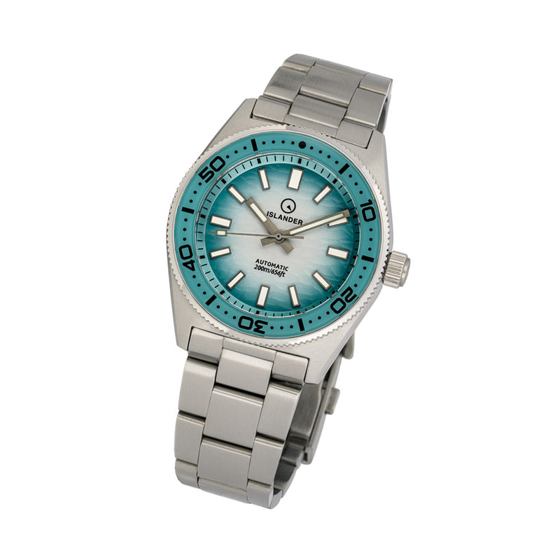 Islander Northport 37mm Automatic Watch with White and Ocean Blue Ripple Fume Dial #ISL-293
