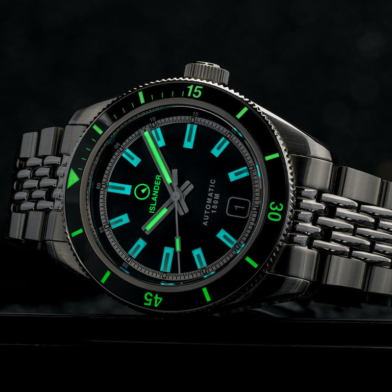 Islander Port Jefferson Skin Diver Automatic Watch with Ink Black Dial #ISL-296